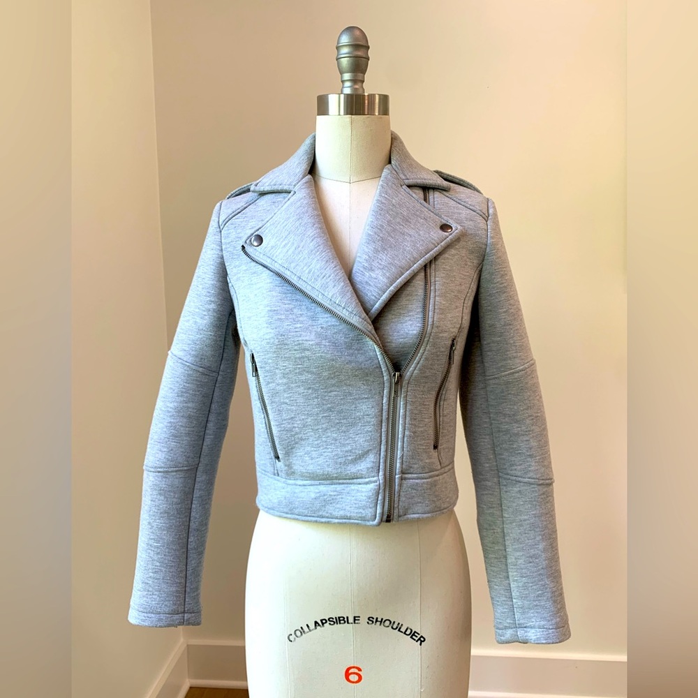 XS Gray Cashmere & Cupcakes Moto Jacket